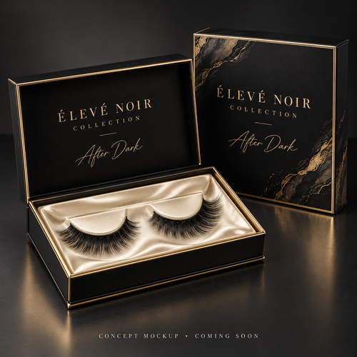 After Dark — Élevé Noir Collection temporary concept mockup; final products and packaging may differ.